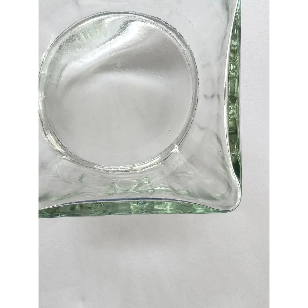 VTG MCM Clear Glass Apothecary Canister Ruby Red Ceramic Lid Cottagecore Style
